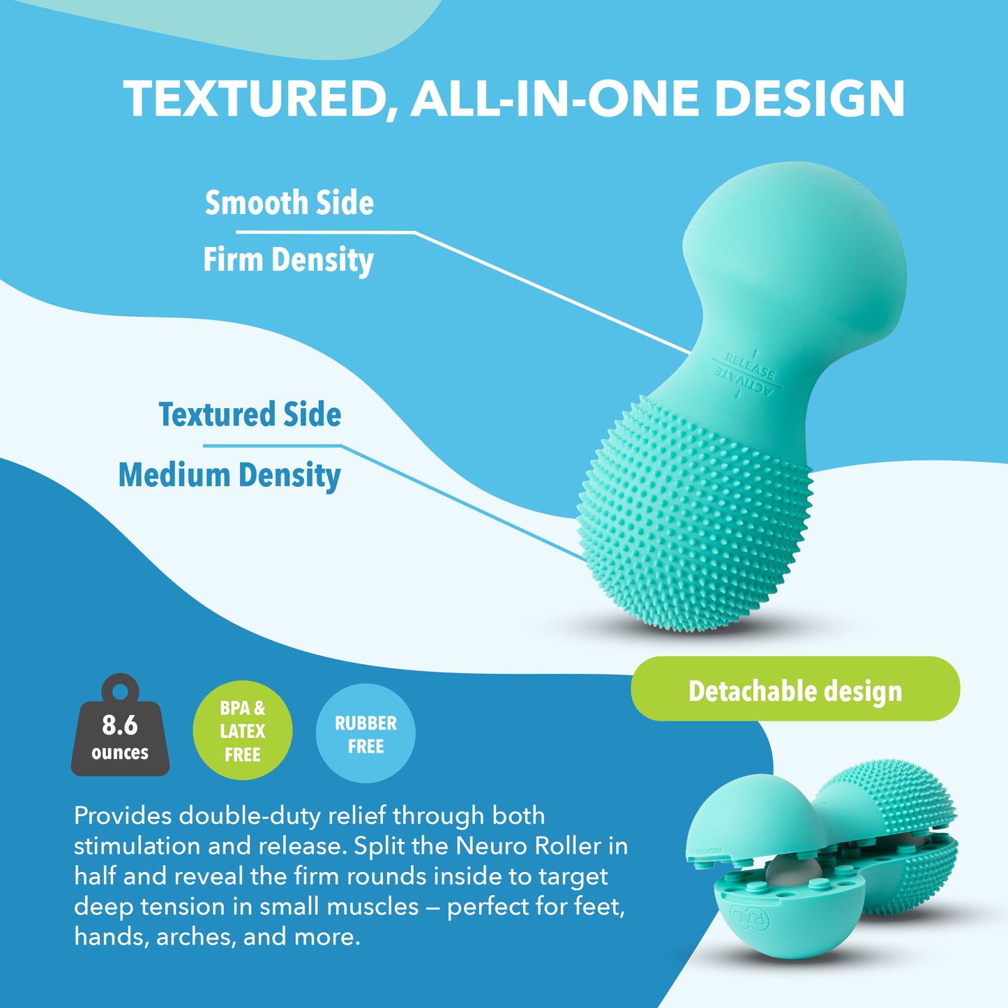 RAD Neuro Roller | Textured Foam Roller for Nervous System Recovery & Deep Tissue Relief