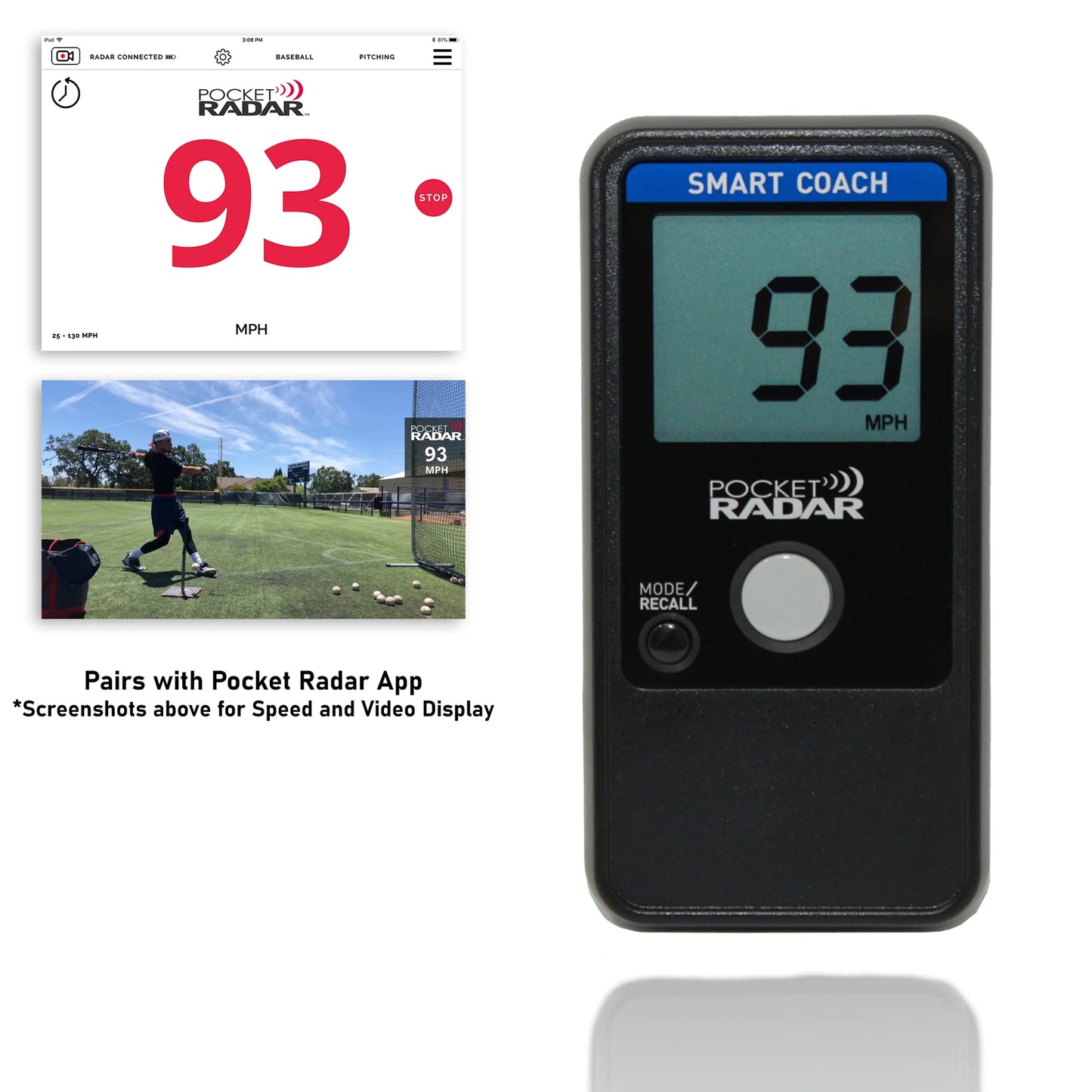 Pocket Radar Smart Coach Radar™ (SR1100) - Speed & Video Training System