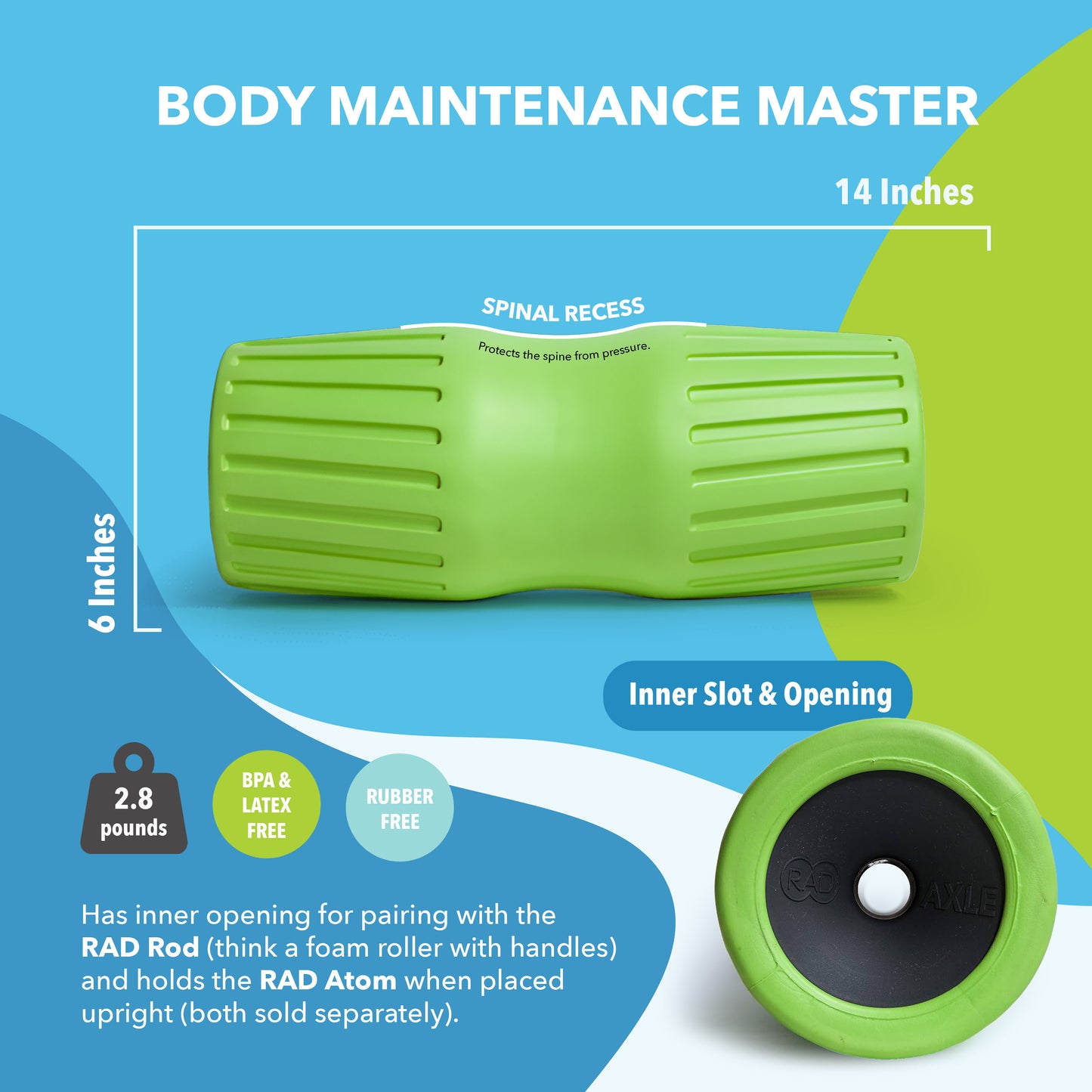 RAD Axle | Modular Foam Roller System for Deep Tissue & Myofascial Release