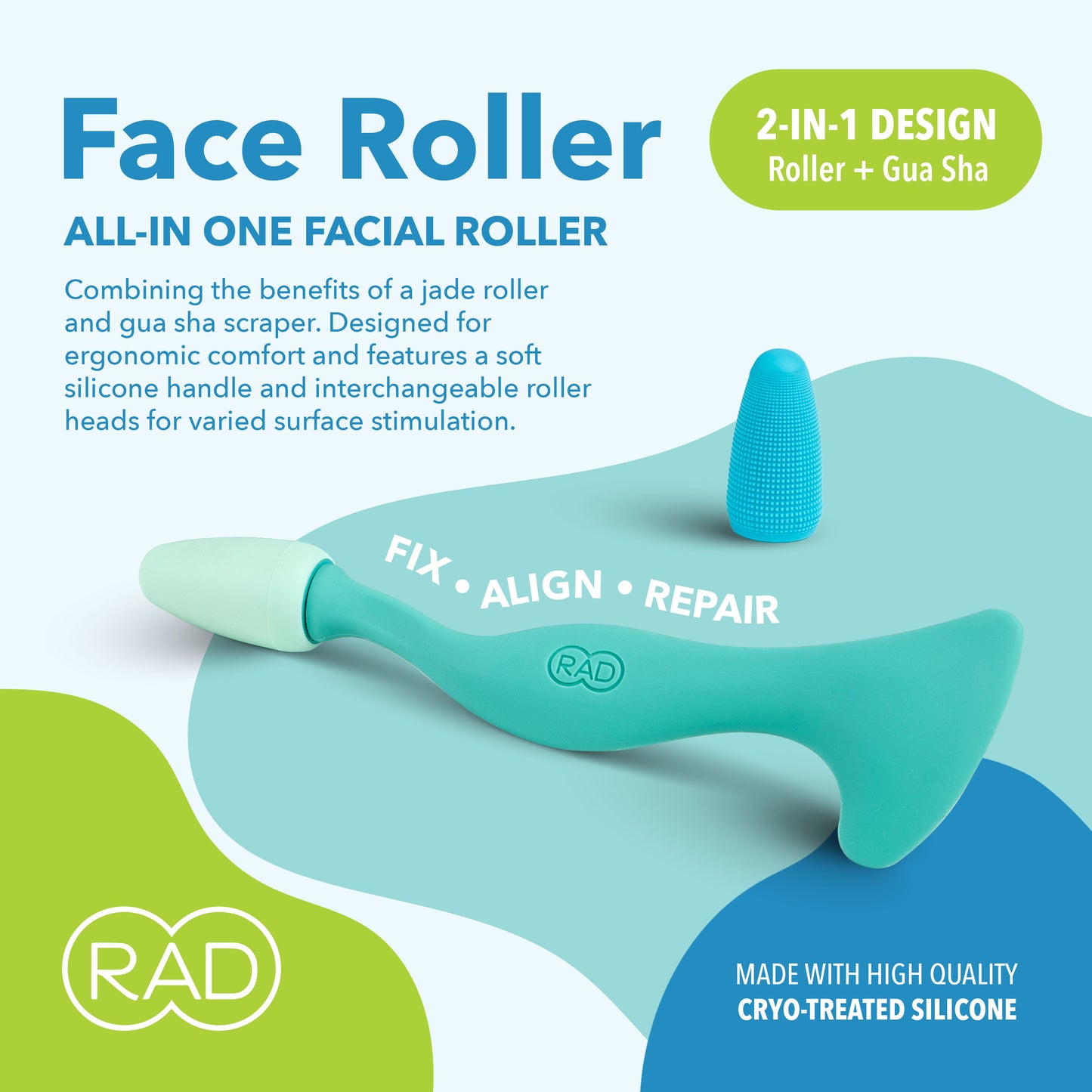 RAD Face Roller | Facial Massage Tool for Lymphatic Drainage & Skin Rejuvenation