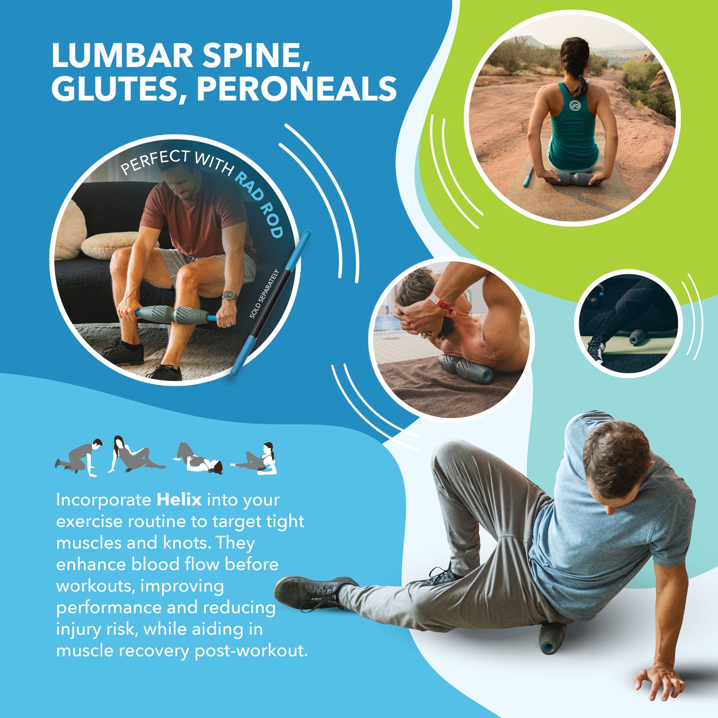 RAD Helix | Spiral Foam Roller for Deep Tissue & Myofascial Release