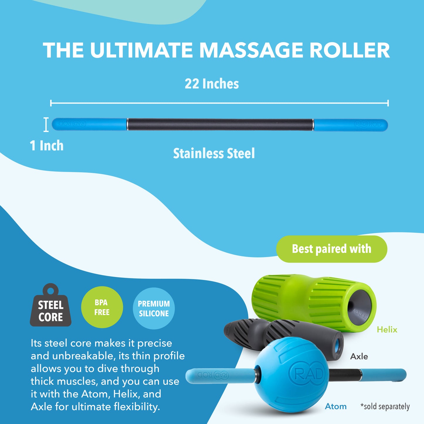 RAD Rod & Rod Mini | Precision Massage Stick & Myofascial Release Tool