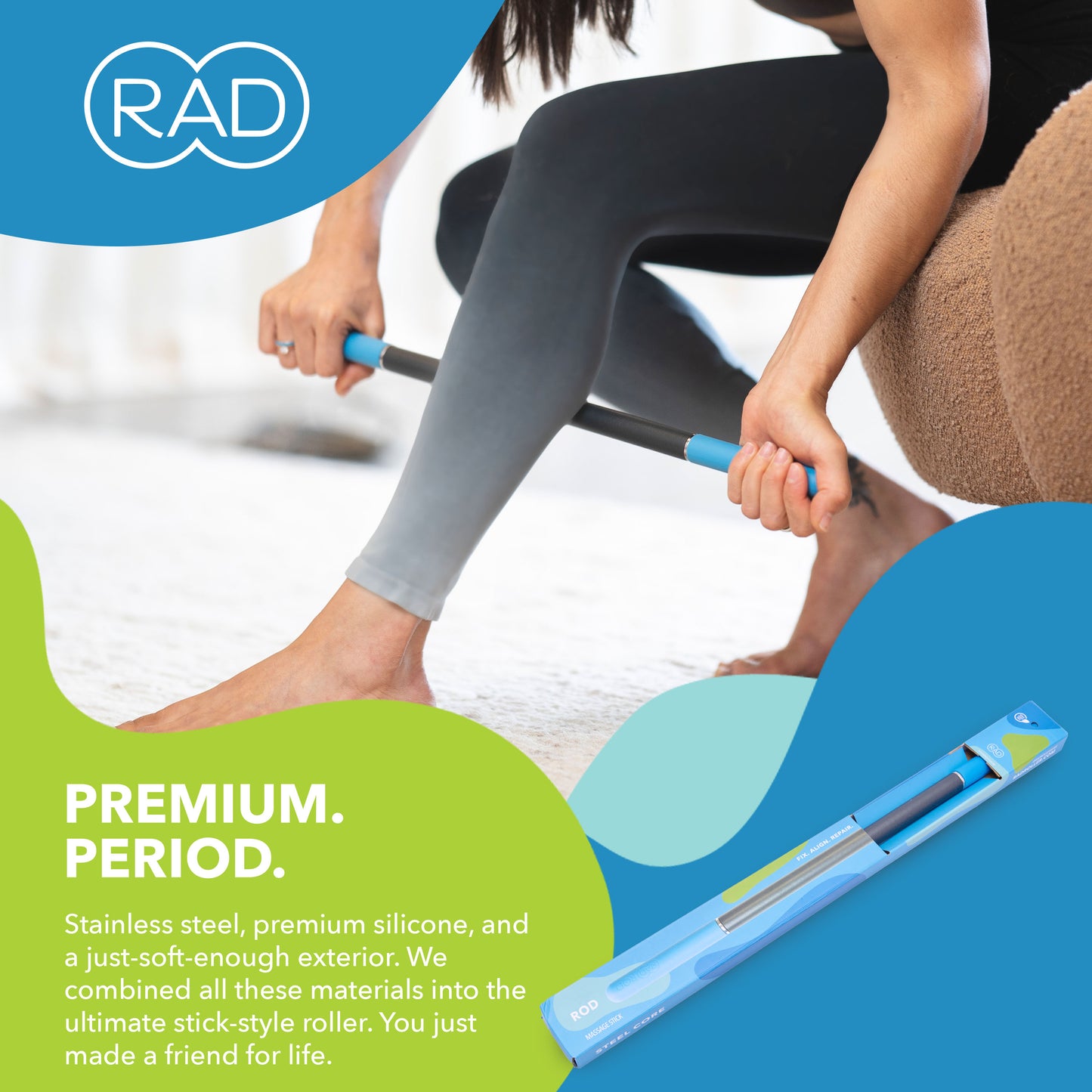 RAD Rod & Rod Mini | Precision Massage Stick & Myofascial Release Tool